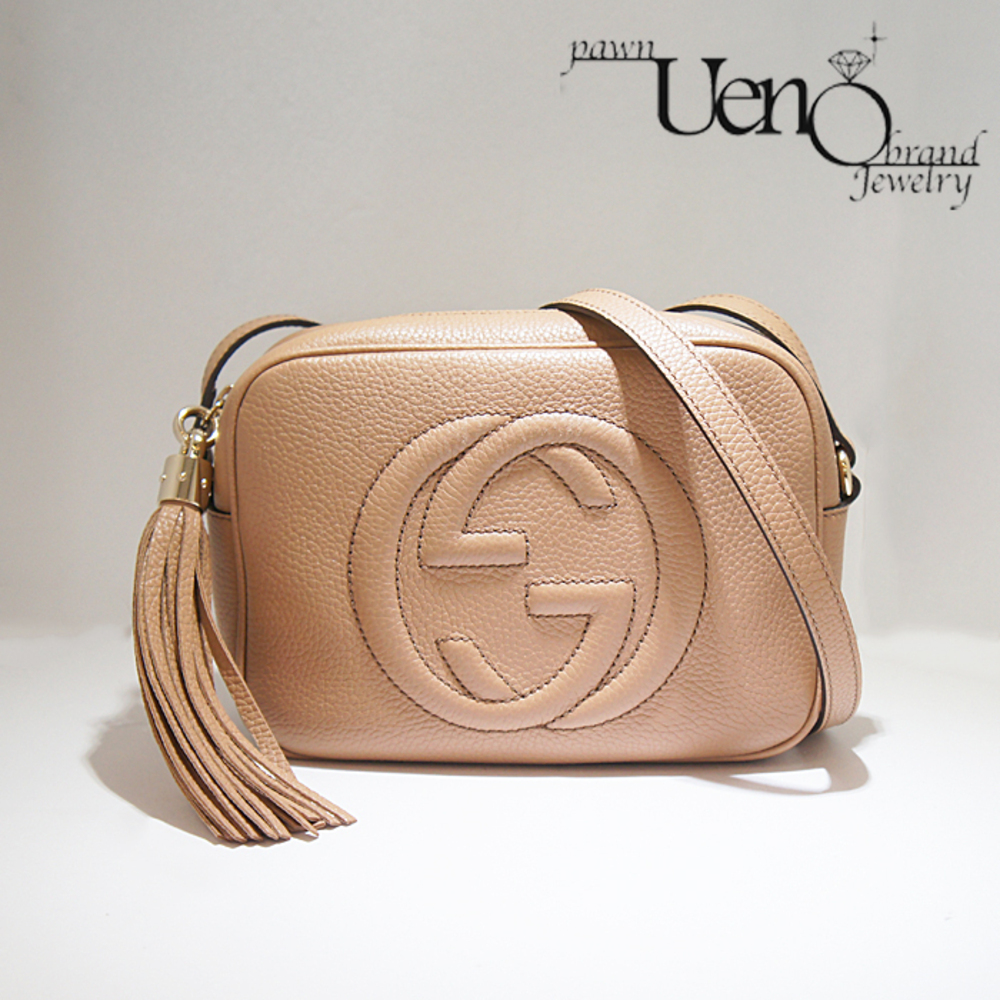 GUCCI Soho Interlocking Disco Bag Beige